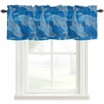 thumbnail image 1 of Blue Abstract Dolphin Valances for Windows Curves Ocean Waves Ethnic Style Rod Pocket Curtain Valance Window Treatment Short Curtains for Kitchen Living Room, 42"x12", 1 of 9
