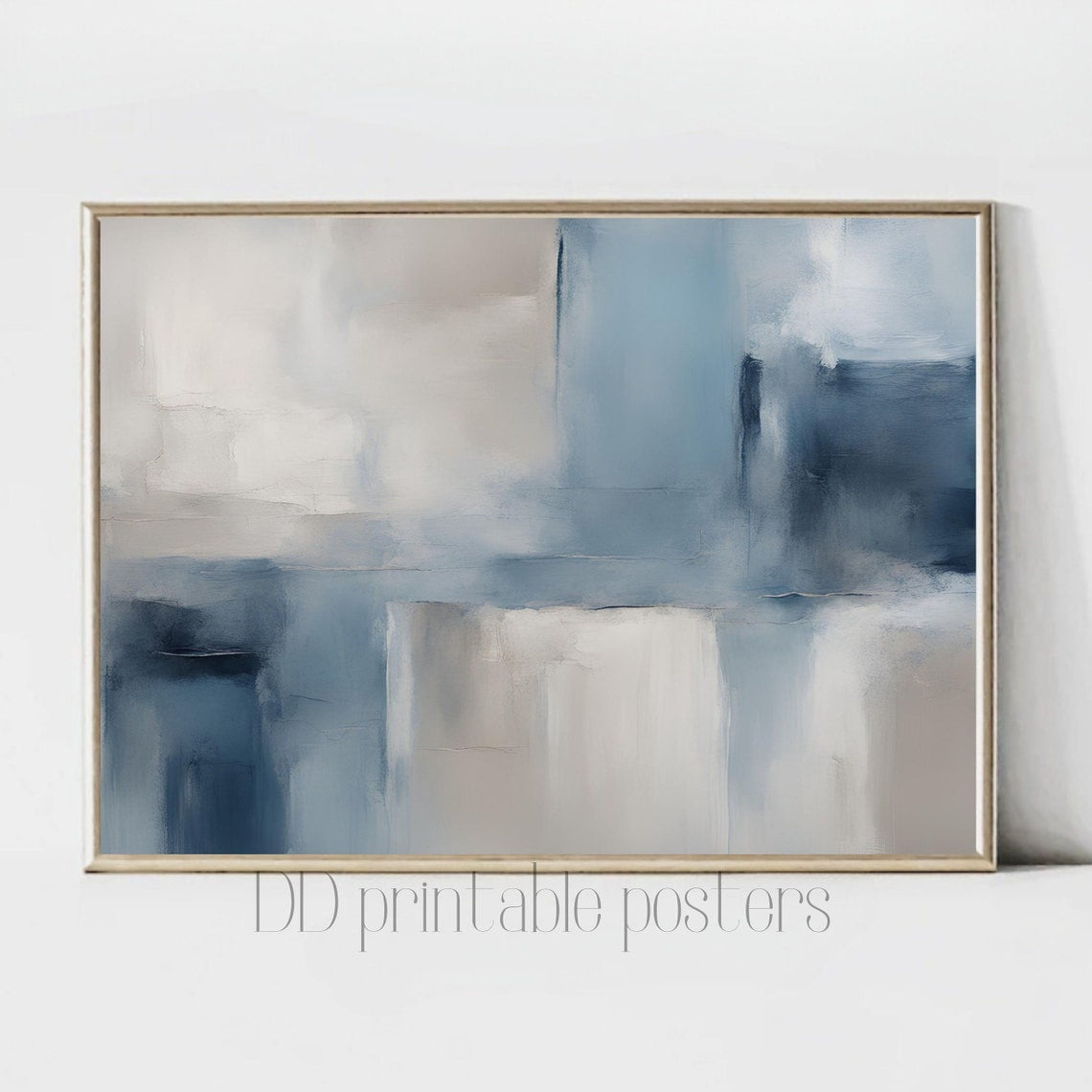 View of Blue Abstract, Earthy Texture Art Home Decor #1206, Unframed Poster ...