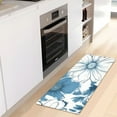 thumbnail image 1 of Blue Abstract Flowers Luxury Kitchen Rug Non Slip Bathroom Plush Mat Shaggy Bedroom Carpet 39"x20", 1 of 6