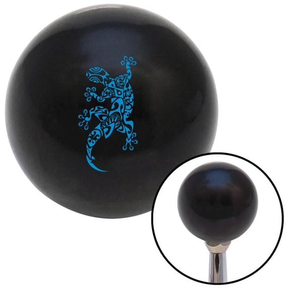 Blue Abstract Gecko Black Shift Knob with M16 x 1.5 Insert Shifter Auto Manual Brody