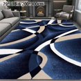 thumbnail image 1 of Blue Abstract Geometric Waves Area Rug - Washable Non-Slip Indoor Carpet, 1 of 6