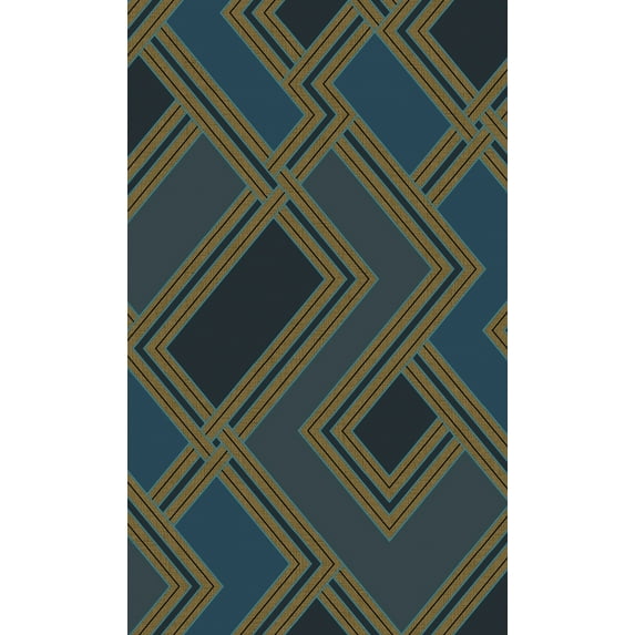 Blue Abstract Graphic Geometric Wallpaper R8354