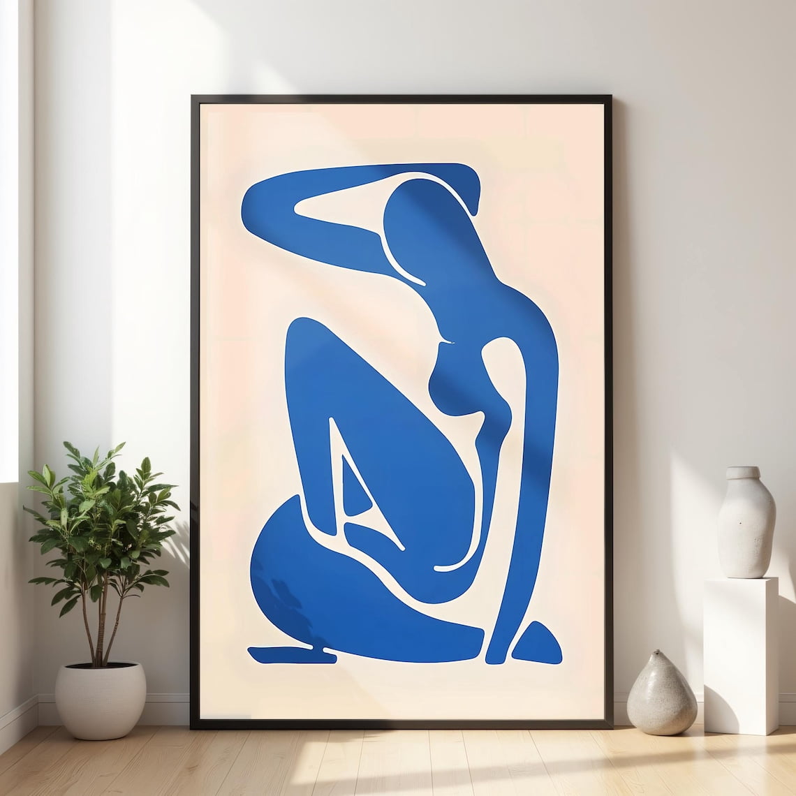 Blue Abstract Human Figure Poster 2 – Modern Wall Art, High-Res Poster ...