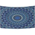 thumbnail image 1 of Blue Abstract Mandala Pattern Tapestry Wall Hanging Tapestries Happy Colorful Hippie Psychedelic Art Polyester Carpet Wall Decorative for Living Room Bedroom 80x60inch Home Decor Gifts, 1 of 7