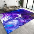 thumbnail image 1 of Blue Abstract Marble Area Rug, Creative Modern Art Soft Washable Rugs, Stain Resistant Indoor Low Pile Carpet, Easy Clean Floor Mat Rug for Living Room Bedroom Entryway 4x6ft, 1 of 7