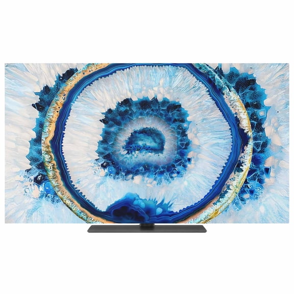 Blue Abstract Marble TV Dust Cover, Stretchable TV Screen Desktop Computer Protector Cover, Modern Abstract Art Television Dustproof Slipcover Indoor Outdoor Decor for 19–24 Inch Flat or Curved TVs