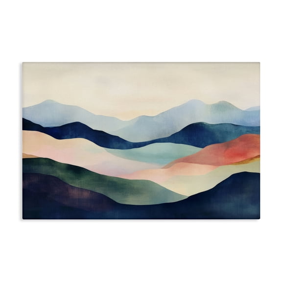Stupell Industries Blue Abstract Mountain Landscape Canvas Wall Art, design by Petal Prints Design