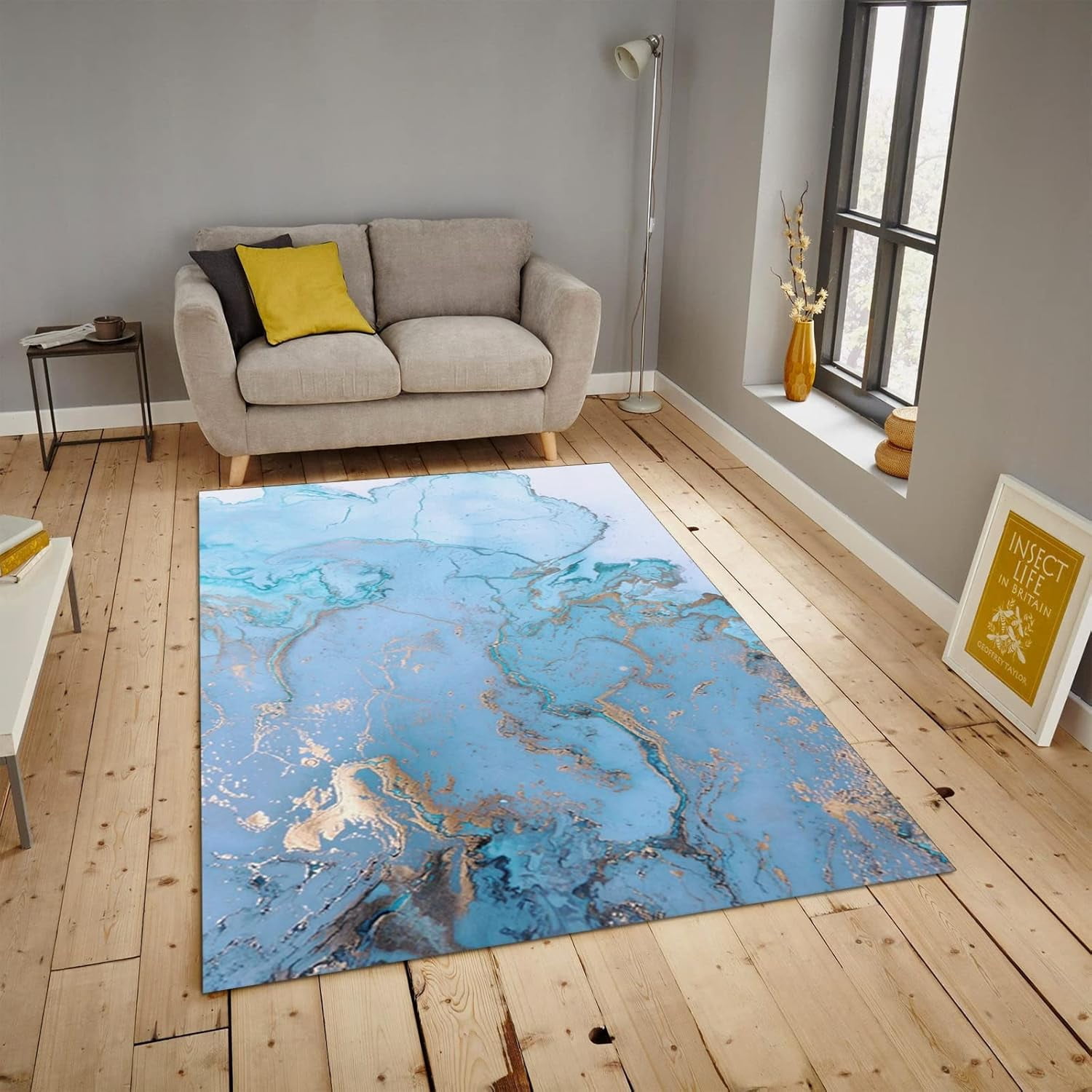 Oceanic Throw Rigs Blue Abstract Ocean Area Rugs, Stained Graffiti Carpet, Porch Mat High ...