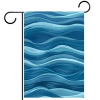 Blue Abstract Ocean Waves Garden Flag Double Sided House Flag for Outdoor Home, Personalized All Year Round Yard Decor 12 x 18 Inch