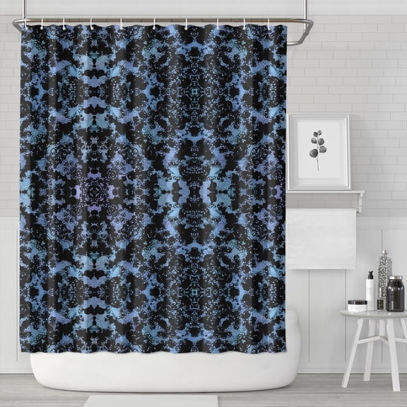 Blue Abstract Pattern Shower Curtain 84"x72" ,Bathroom Decorative Shower Curtains Set with 12 Hooks,Modern Waterproof Washable Shower Curtain