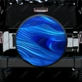 Blue Abstract Polyester Universal Spare Wheel Tire Cover Custom Tire