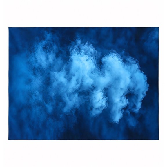 Blue Abstract Smoke Printed Polyester Backdrop, 210 x 150 cm