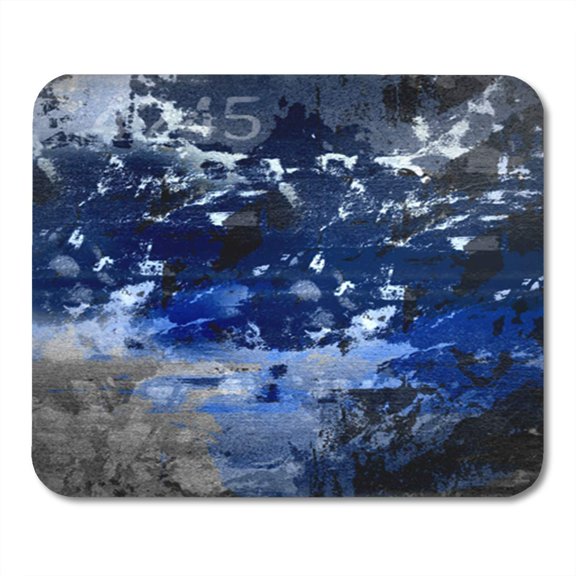 Blue Abstract Stains Chaotic Paint Colorful Aged Aging Ancient Mousepad Mouse Pad Mouse Mat 9x10 inch