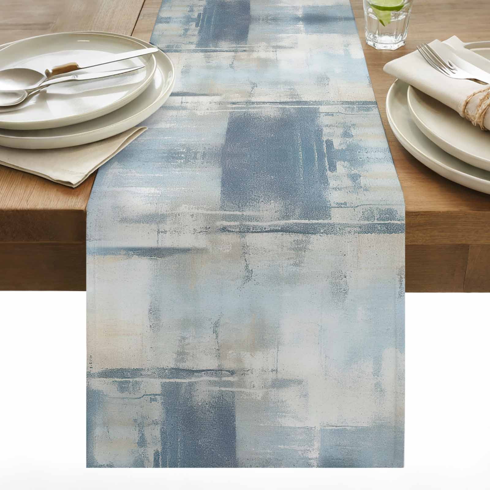 Blue Abstract Table Runner 13x72 inch Texture Gradient Texture ...