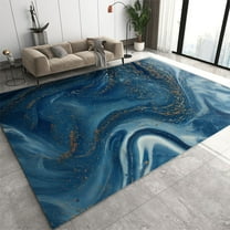 Blue Abstract Texture Rugs For Bedroom, Area Rug, Nordic Creative Art Soft Carpet, Easy To Clean Foldable Non-slip Anti-Shedding Rug For Living Room Hotel Hallway Office Study