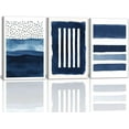 thumbnail image 1 of Blue Abstract Wall Art Canvas - Navy and White Painting for Living Room, Bedroom Unframed, 1 of 6