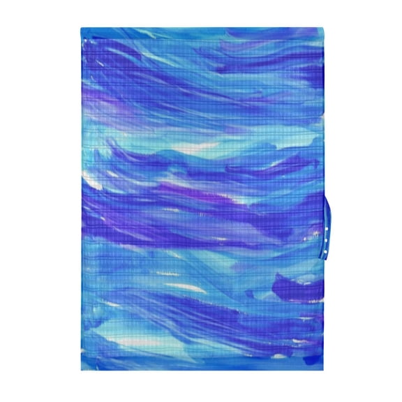 Blue Abstract Waves Door Curtain Blackout Thermal Insulated Door Side Curtain Panels Privacy 25x40in