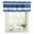 thumbnail image 1 of Blue Abstract Waves Valances for Windows, Rod Pocket Kitchen Valance Curtains - Soft & Washable Small Window Treatment for Living Room, Bathroom, Stripes Watercolor Gradient 42x12inch, 1 Panel, 1 of 9