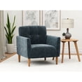 thumbnail image 1 of Blue Accent Chair - Change Your Home's Vibe. Quick Assembly Available. Engineered Wood And Foam. 30.9" X 31.4" 33.5". Basic Care Strategies Give Home A Stylish Edge. Fast Process. Foam-filled, Wood., 1 of 3