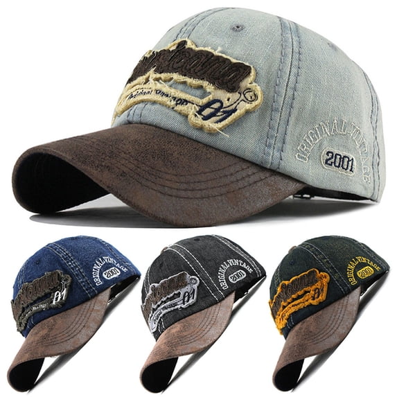Blue Adjustable Dad Hat Cotton Adjustable Lightweight Curved Brim One Size