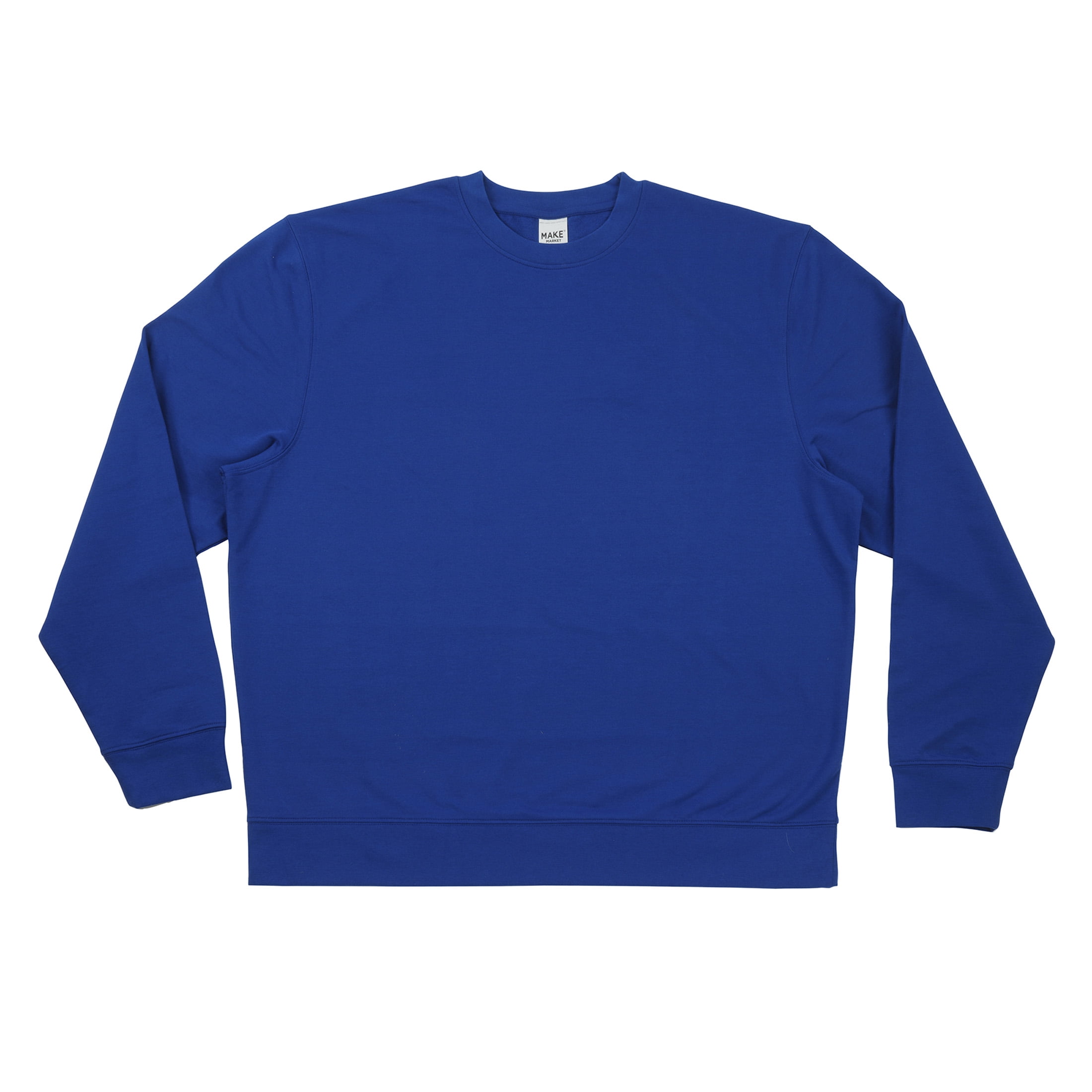 Make Market Blue Adult Crew Neck Sweatshirt - Small Cotton-Poly Fleece Pullover for Vinyl Transfers & Fabric Paint, Unisex Fit for Custom DIY Apparel, 12 Pack