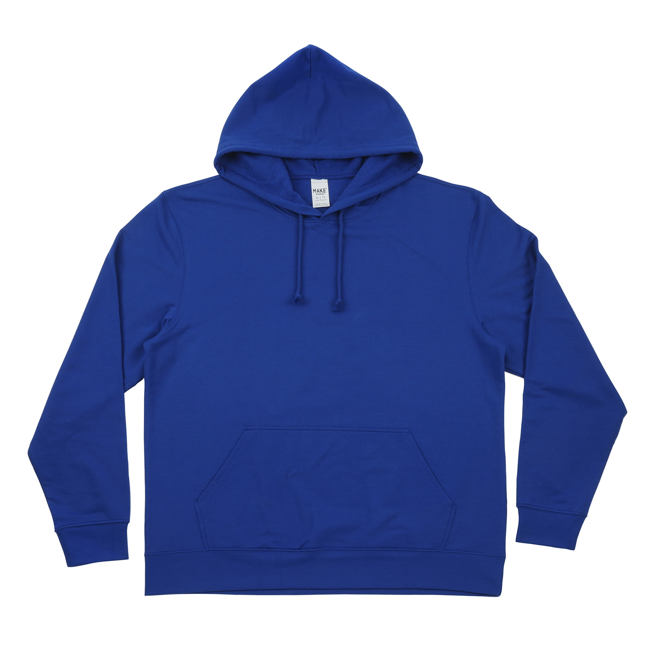 Blue Adult Pullover Hoodie by Make Market - Large Cotton-Poly Fleece Sweatshirt with Drawstring Hood - Unisex Fit for Vinyl Transfers & Fabric Paint - Custom DIY Apparel - 12 Pack