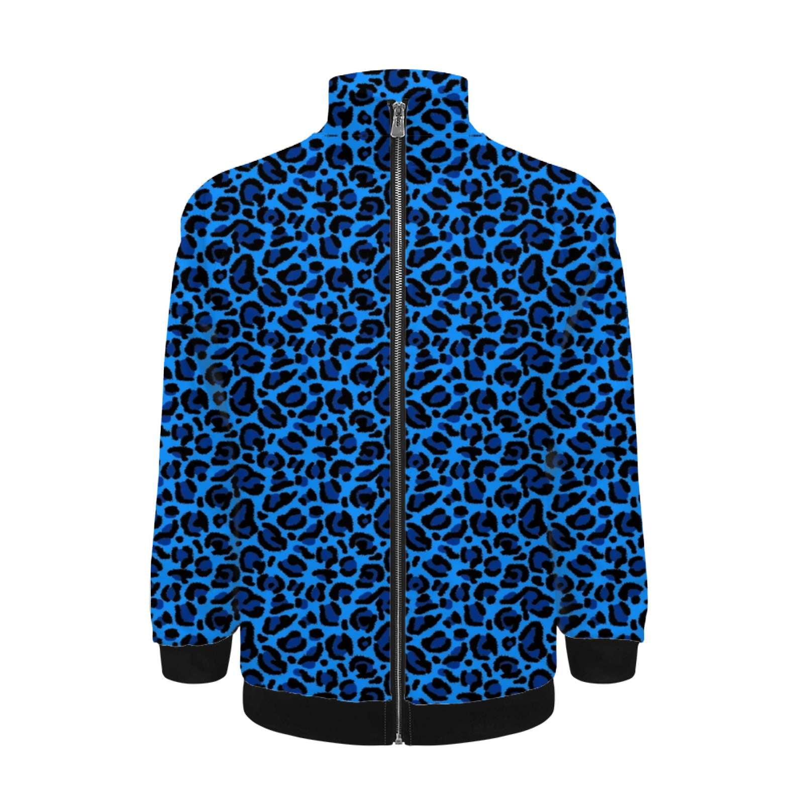 Blue Aesthetic Leopard Print Jacket Men's Street Cool Long Sleeves Coat ...