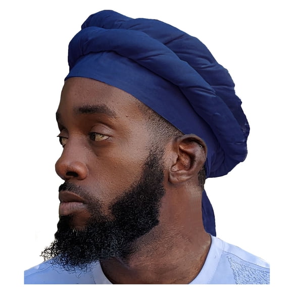 Blue African pre-tied Turban for Men
