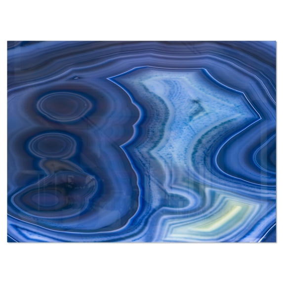 Blue Agate Stone Design 40 in x 30 in Painting Art Prints, by Designart