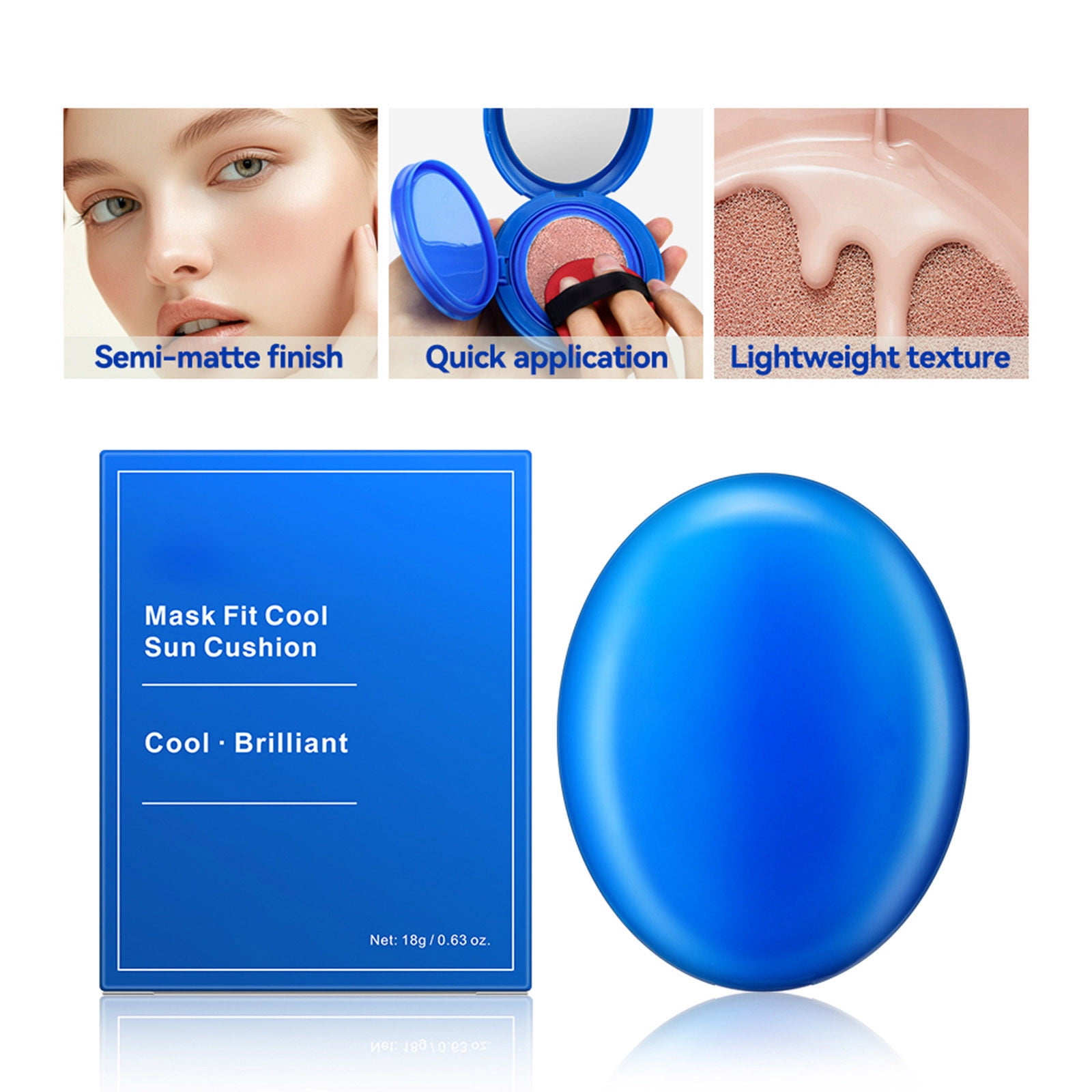 Blue Air Cushion Foundation Clear Light And Natural Concealer Cool And