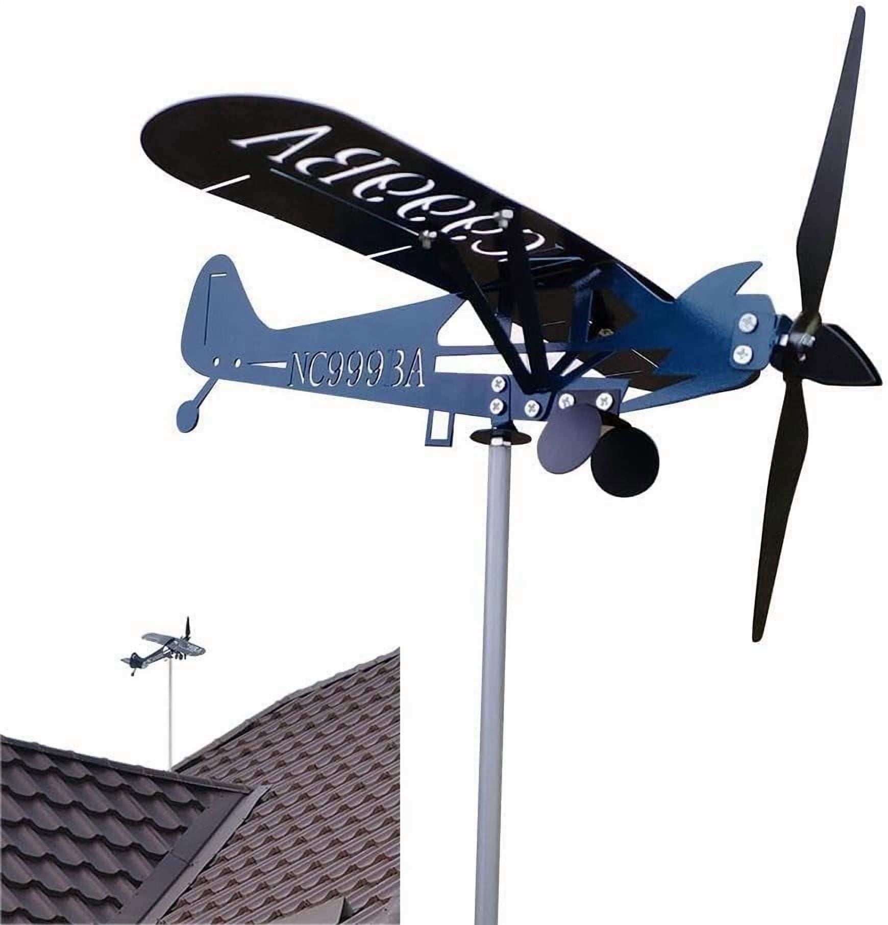 Airplane Wind Spinner - Stainless Steel Garden Decoration, Weather Resistant Wind Catcher For Yard & Patio