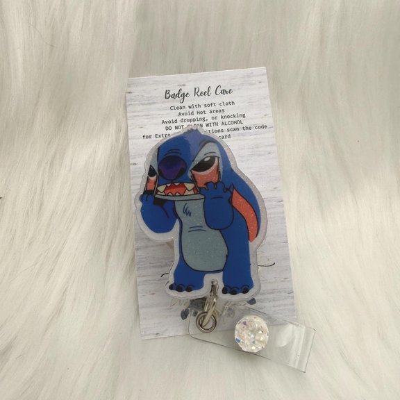 Blue Alien Sad Blue Alien Badge Reel-Cute Badge Reel-Nurse-LPN-RN-Gift for her-Nurse Gifts-Christmas Gifts-Nurse gifts-CNA-Blue Alien-mri safe