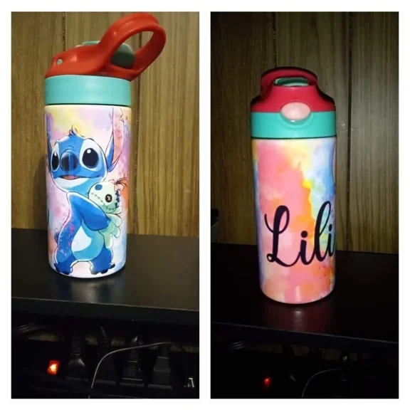 Blue Alien Water Bottle (Message Me Name For Cup)