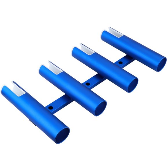 Blue Aluminium 4 Tue Boat Fishing Rod Holder 4 Link Wall-Mounted Pod Rack