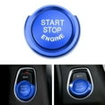 thumbnail image 1 of Blue Aluminum Keyless Engine Push Start Button w/Surrounding Ring Trim For BMW, 1 of 10