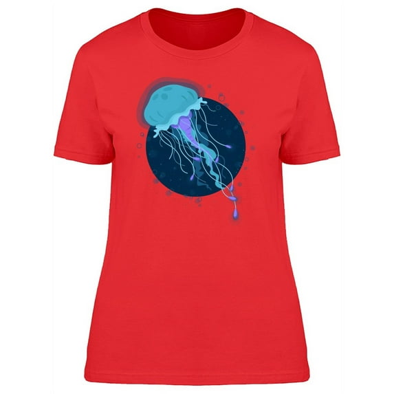 Blue Amazing Jellyfish T-Shirt Women -Image by Shutterstock, Female Medium