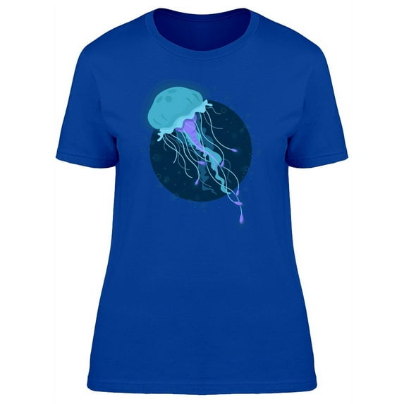 Blue Amazing Jellyfish T-Shirt Women -Image by Shutterstock, Female Medium