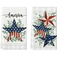 thumbnail image 1 of Blue America Stars Eucalyptus Patriotic 4th of July Kitchen Towels Dish Towels, 18x26 Inch Seasonal Summer Decoration Hand Towels Set of 2, 1 of 6