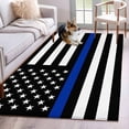 thumbnail image 1 of Blue American Flag Area Rug 4x6 FT, Non Slip Kids Room Carpet, Black White Striped US Flag Stars Washable Soft Floor Carpet Non-Shedding Throw Rug for Dorm Kitchen Study Room Home Office Bedside, 1 of 9