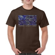 Blue American Flag Courage Loyalty Honor T-shirt USA Military Proud Veterans Day Dont Tread on Me Mens Tee