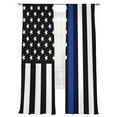 thumbnail image 1 of Blue American Flag Sheer Curtains 84 Inch Length 2 Panels Set, Semi Transparent Voile Rod Pocket Curtains for Living Dining Room Bedroom Drapes Black White Striped US Flag Stars, 1 of 6