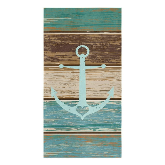 Blue Anchor Boat Fish Microfiber Kitchen Hand Towel Dish Cloth Tableware Household Cleaning Towel Utensils for Kitchen