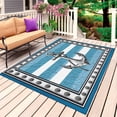 thumbnail image 1 of Blue Anchor Outdoor Rug 5x7 Ft, Non Slip Washable Area Rug, Nautical Summer Beach Coastal Ocean Art Patio Rugs Carpet Runner, Large Floor Mat for Indoor/Outdoor Deck Porch Camping, 1 of 8