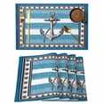 thumbnail image 1 of Blue Anchor Placemats Set of 4, Nautical Summer Beach Coastal Ocean Art Placemats for Dining Table, Place Mats for Kitchen Tabletop, Waterproof Wipeable Dining Table Mats Set, 1 of 9
