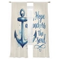 thumbnail image 1 of Blue Anchor Sheer Curtains 108 Inch Long 2 Panels, Watercolor Hope Anchors The Soul Linen Texture Light Filtering Rod Pocket Curtains, Sheer Voile Drapes for Living Room Bedroom, 52"x108", 1 of 8