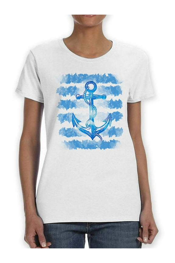 Blue Anchor T-Shirt Women -SPIdeals Designs, Female Large