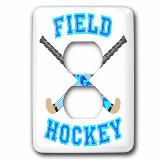 3dRose, Blue And Aqua Field Hockey Sports Design, 2 plug outlet cover