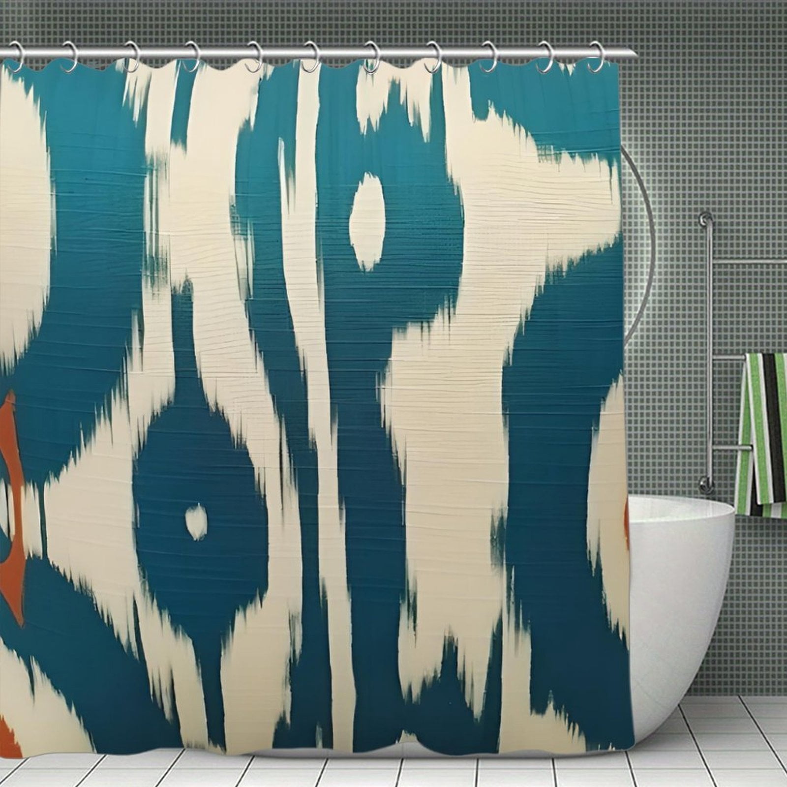 Blue And Aqua Shower Curtain 70.8x70.8 Inch,Bathroom Shower Curtain ...