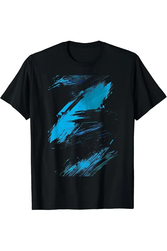 Blue And Black Dynamic Graphic T-Shirt