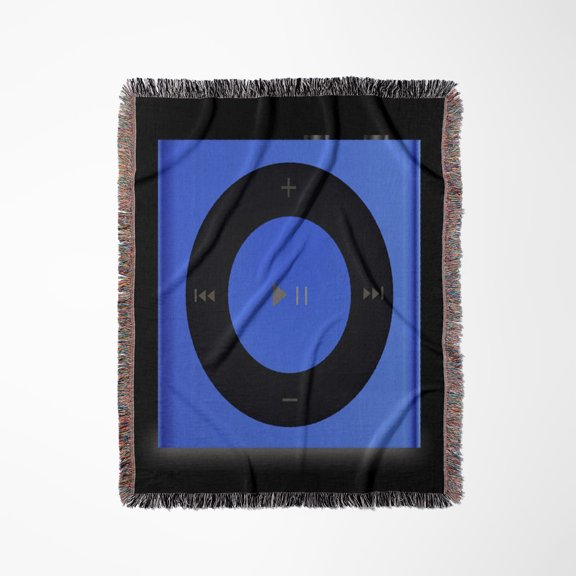 Blue And Black Ipod Player, Woven Blanket